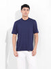 Men's Navy Slim Fit Solid Round Neck T-shirt