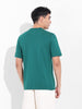 Men's Green Slim Fit Solid Round Neck T-shirt