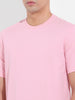 Men's Pink Slim Fit Solid Round Neck T-shirt
