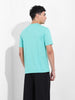 Men's Green Slim Fit Solid Round Neck T-shirt