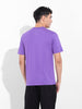Men's Purple Slim Fit Solid Round Neck T-shirt