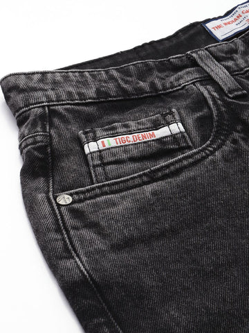 Men's Black Straight Fit Casual Jeans