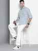 Men's Blue Slim Fit Checked Casual Shirt