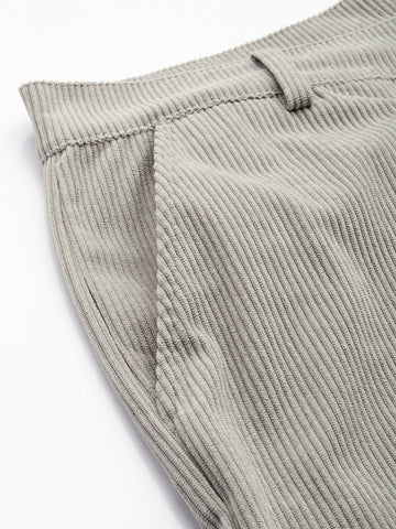 Men's Grey Straight Fit Textured Trousers