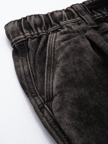 Men's Black Relaxed Fit Utility Jeans