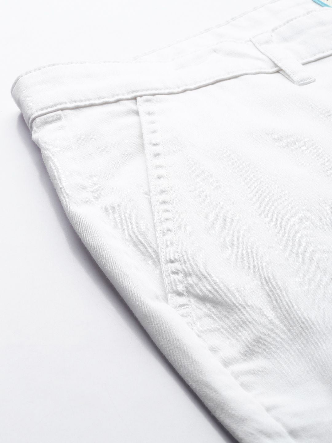 Men's White Regular Fit Casual Chinos