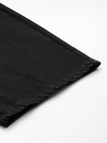 Men's Black Regular Fit Utility Jeans