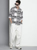 Men's Black Relaxed Fit Printed Resort Wear Shirt