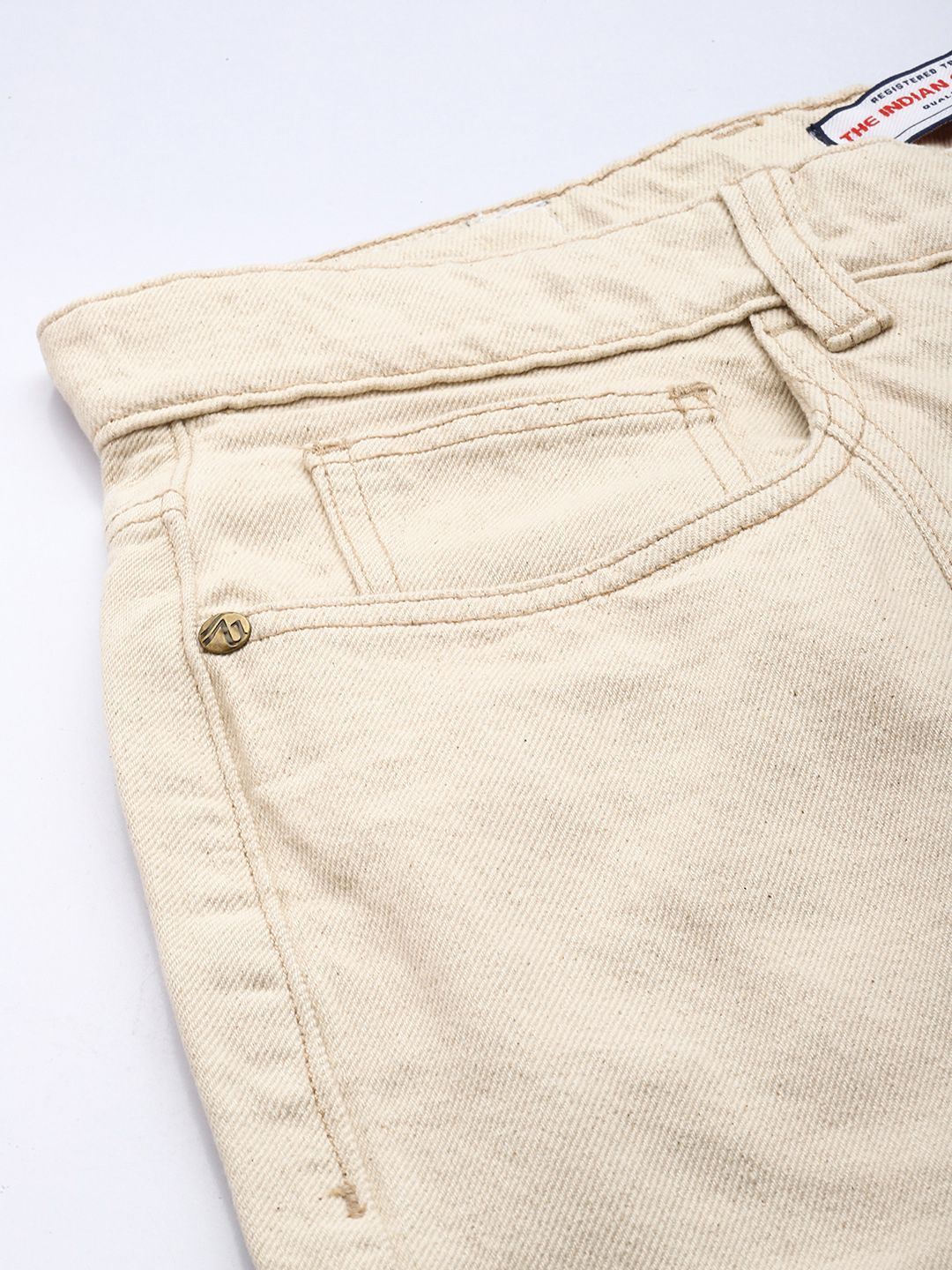 Men's Off White Wide Leg Fit Utility Jeans