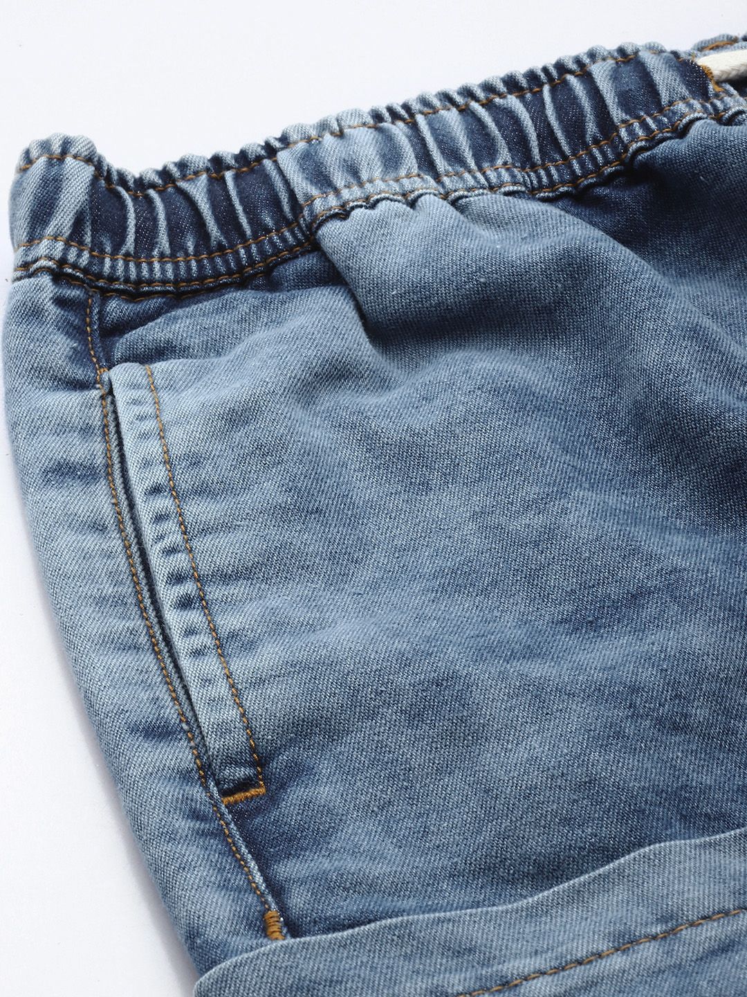 Men's Blue Relaxed Fit Solid Utility Jeans