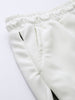 Men's White Relaxed Fit Textured Baggy Joggers