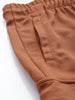 Men's Brown Relaxed Fit Textured Cargo Joggers