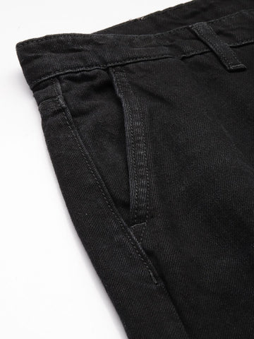 Men's Black Regular Fit Street Jeans