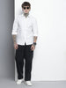 Men's White Slim Fit Checked Casual Shirt