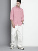 Men's Pink Slim Fit Striped Casual Shirt