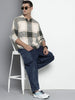 Men's Cream Relaxed Fit Textured Casual Shirt