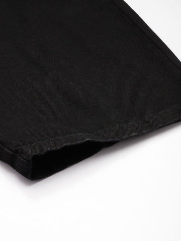 Men's Black Regular Fit Street Jeans