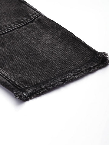 Men's Black Straight Fit Casual Jeans