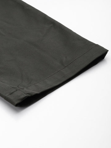 Men's Grey Regular Fit Casual Trousers