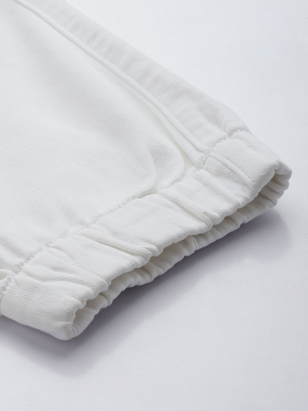 Men's White Regular Fit Solid Stretchable Denim Cargo Joggers