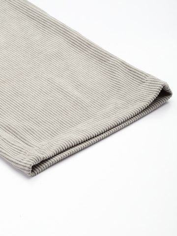 Men's Grey Straight Fit Textured Trousers
