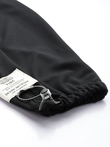 Men's Black Loose Fit Textured Street Wear Jogger