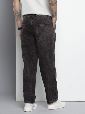 Men's Black Relaxed Fit Utility Jeans