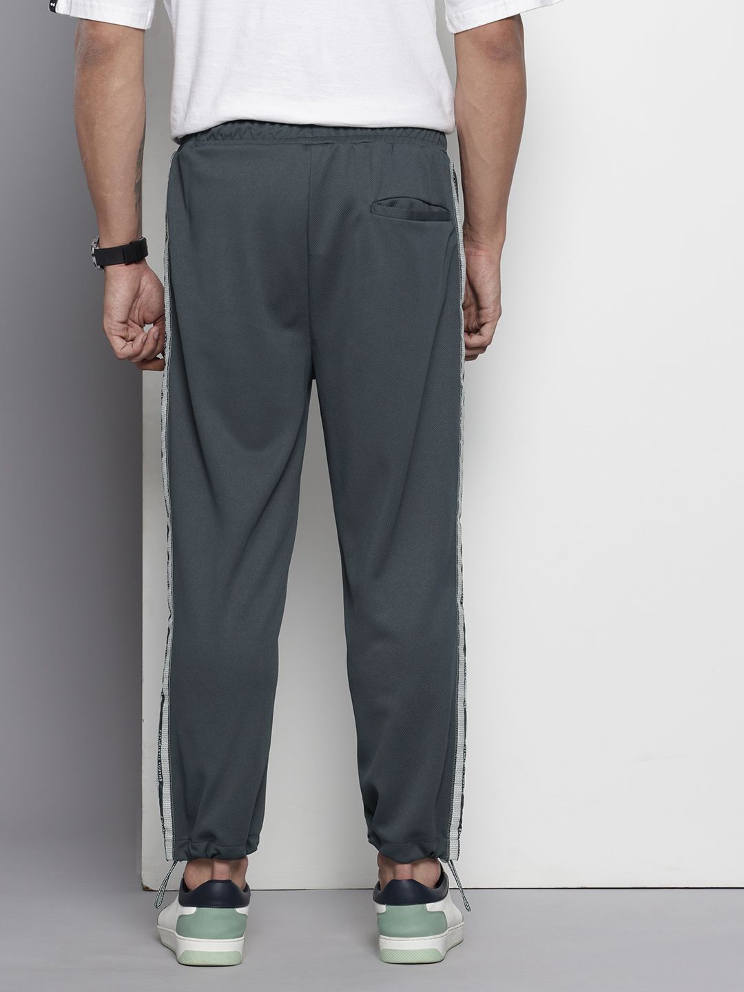 Men's Grey Relaxed Fit Street Joggers
