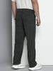 Men's Grey Straight Fit Textured Trousers