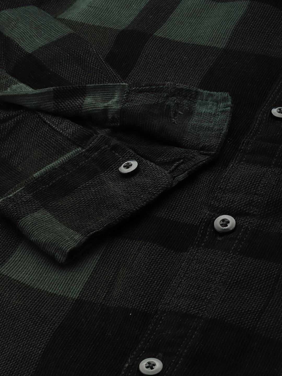 Men's Green Regular Fit Checked Casual Shirt