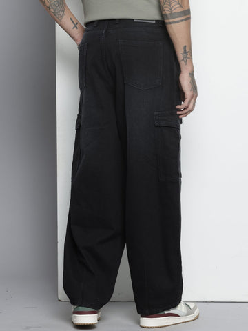 Men's Black Regular Fit Utility Jeans