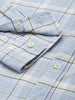 Men's Blue Slim Fit Checked Casual Shirt