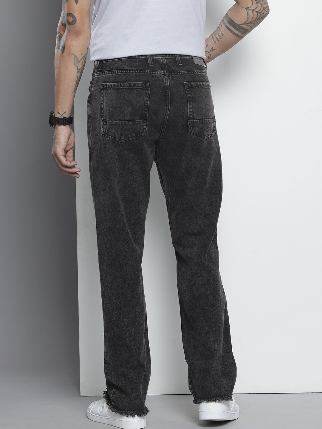 Men's Black Straight Fit Casual Jeans