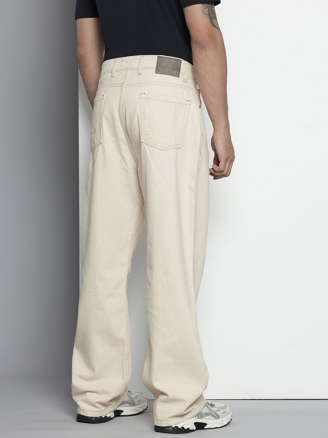 Men's Off White Wide Leg Fit Utility Jeans