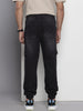 Men's Black Regular Fit Solid Stretchable Denim Joggers