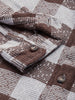 Men's Brown Relaxed Fit Checked Textured Shirt