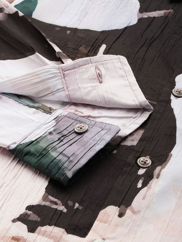 Men's Multicolor Slim Fit Printed Party Wear Shirt