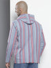 Men's Blue Relaxed Fit Striped Bohemian Shirt