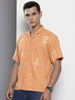 Men's Yellow Relaxed Fit Solid Resort Wear Shirt