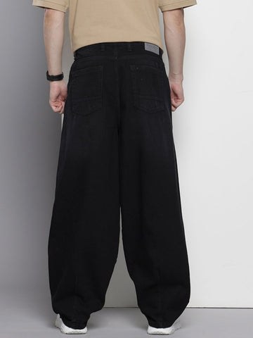 Men's Black Regular Fit Street Jeans