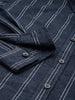 Men's Navy Blue Slim Fit Striped Casual Shirt