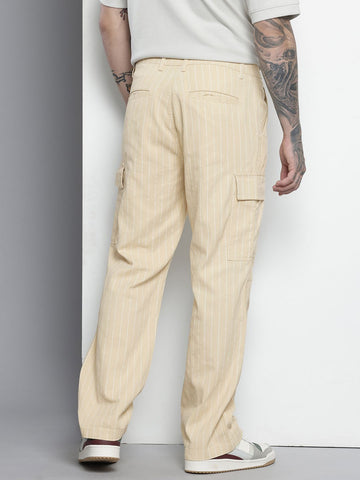 Men's Cream Relaxed Fit Utility Cargo