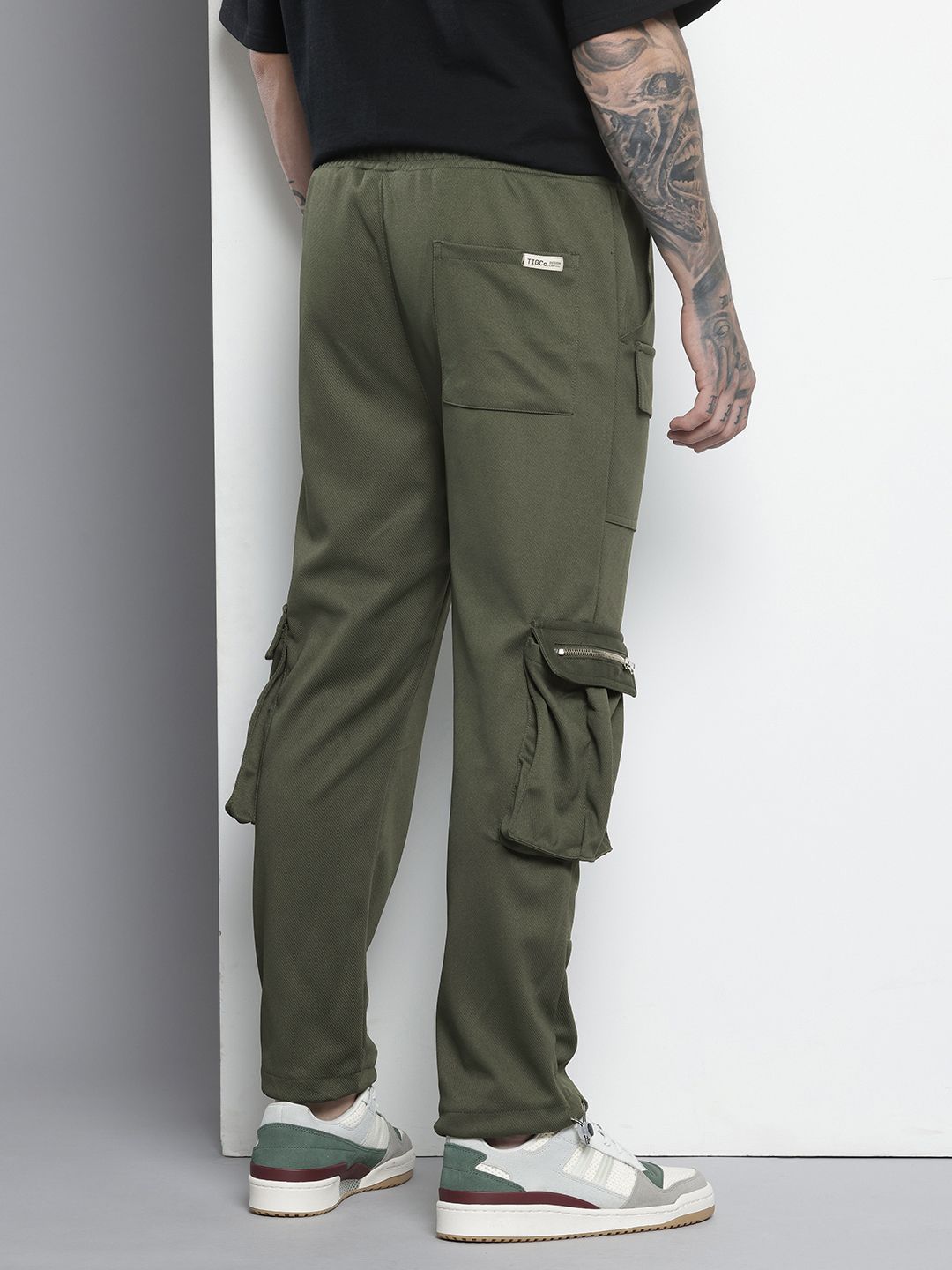 Men's Olive Relaxed Fit Street Joggers