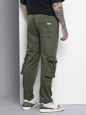 Men's Olive Relaxed Fit Street Joggers