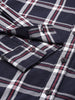 Men's Navy Blue Slim Fit Checked Casual Shirt