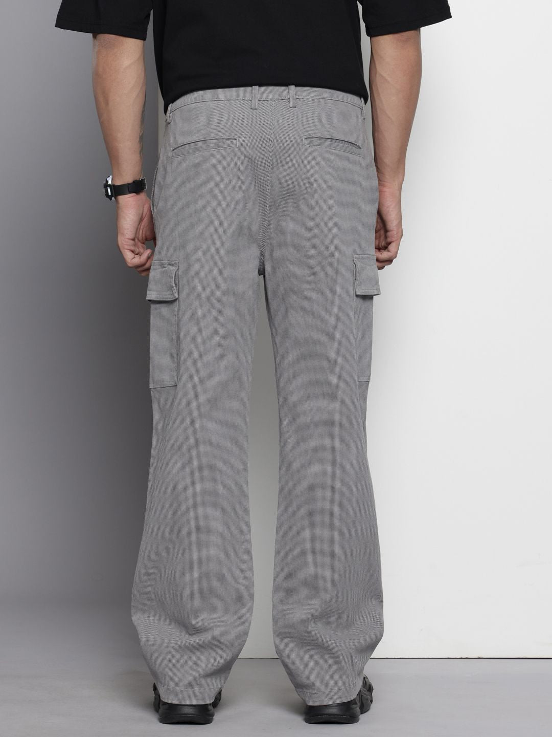 Men's Grey Relaxed Fit Utility Cargo