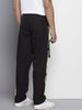 Men's Black Relaxed Fit Solid Utility Cargo Jogger