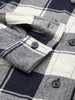 Men's Navy Blue Regular Fit Checked Casual Shirt