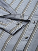 Men's Grey Slim Fit Striped Casual Shirt