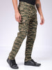 Men's Olive Slim Fit Camouflage Mid-Rise Cargos